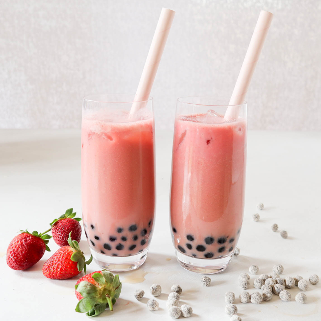 Strawberry bubble tea