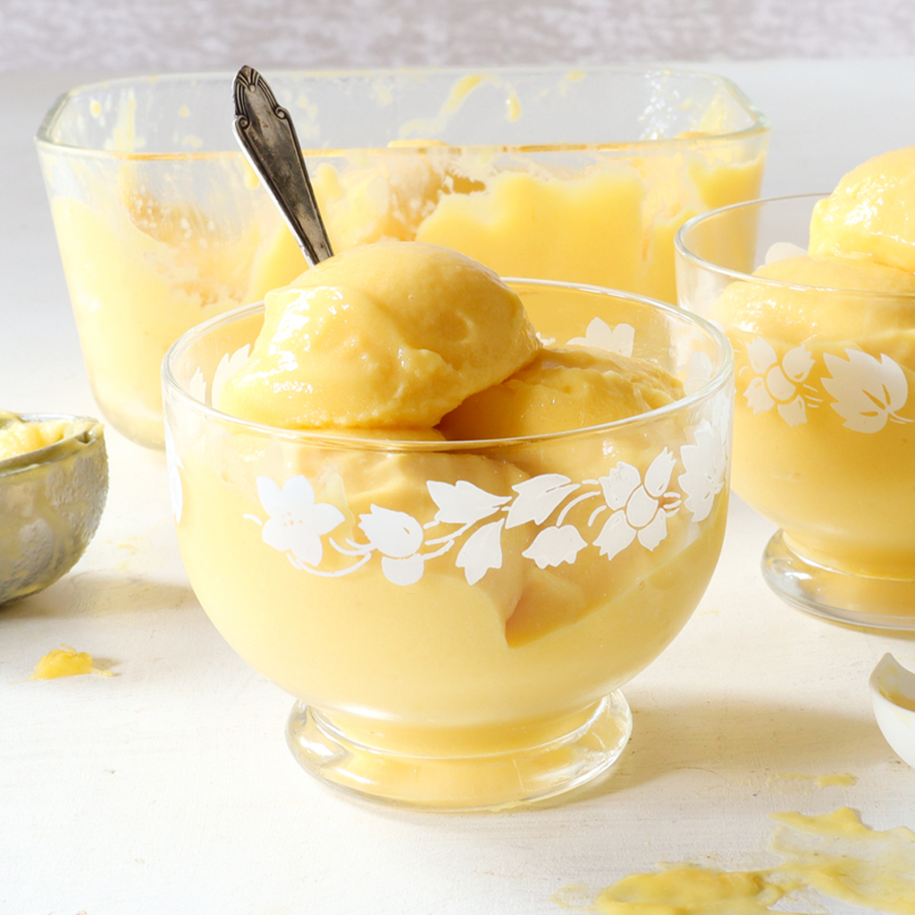 One minute blender mango ice cream
