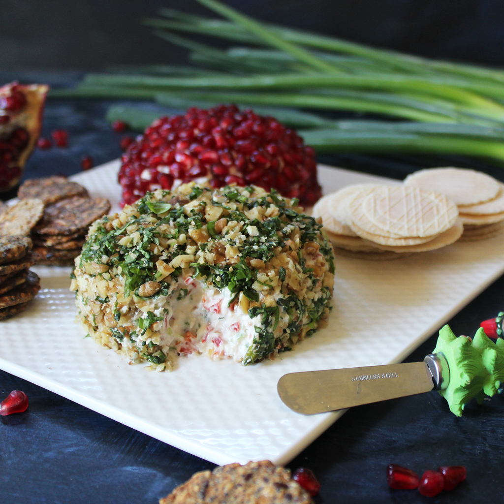 Festive probiotic yogurt cheese domes