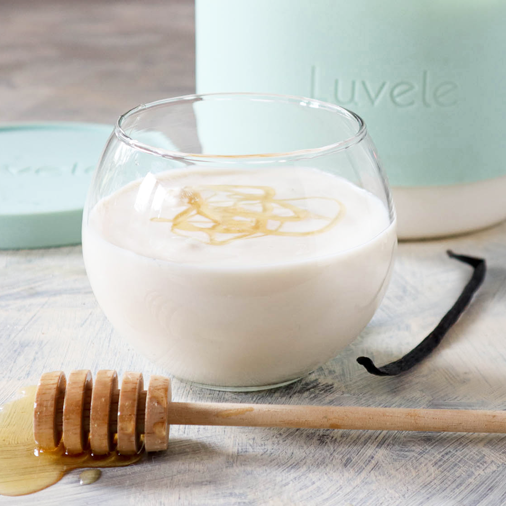 Homemade vanilla yogurt that is sugar free