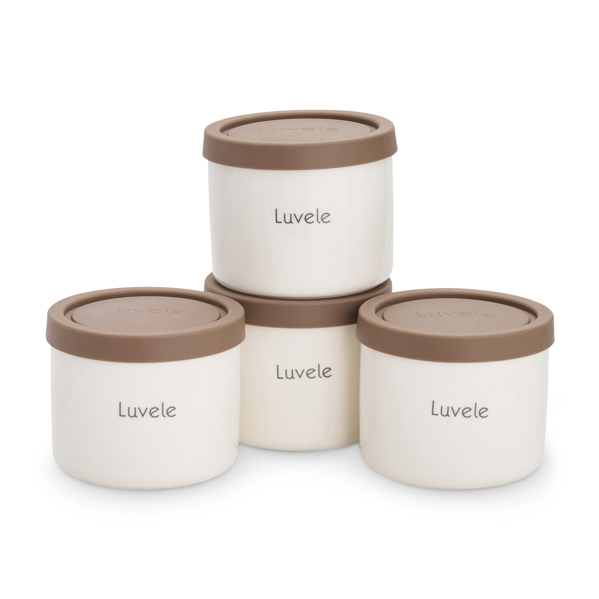 Luvele 4x 400ml ceramic yogurt jars | Compatible with Pure Yogurt Maker