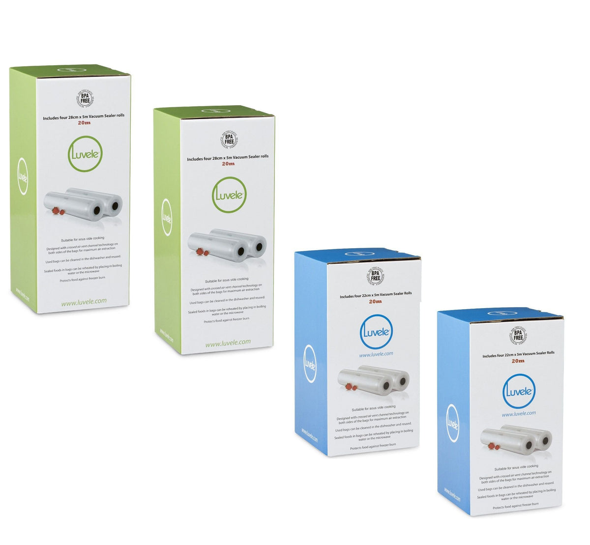 Luvele, Luvele Vacuum Sealer Bag Rolls | 80m Pack,Vacuum Sealer